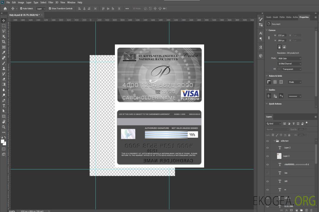 Carte visa platine de Saint Kitts et Nevis National Bank Limited template Carte visa platine de Saint Kitts et Nevis National Bank Limited template